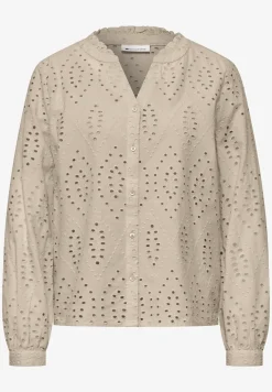 Blouse met gespleten hals en Shiffley-patroon