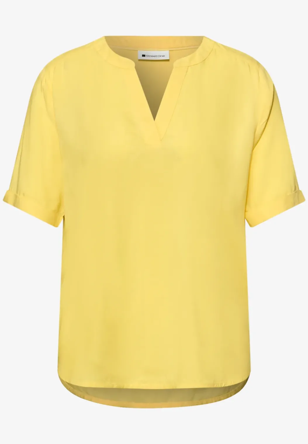 Blouse met gespleten hals en omslag