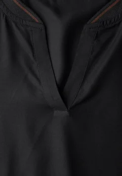 Blouse met gespleten hals en tape