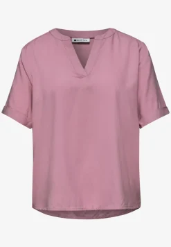 Blouse met gespleten hals en omslag