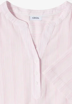 Blouse met gespleten hals en strepen