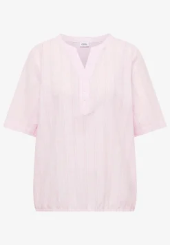 Blouse met gespleten hals en strepen