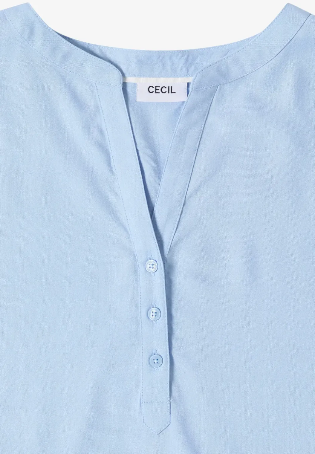 Blouse met gespleten hals en elastische zoom