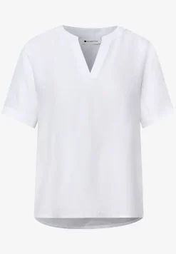 Blouse met gespleten hals en omslag
