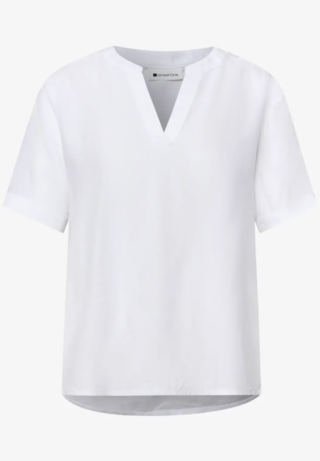 Blouse met gespleten hals en omslag
