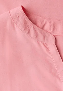 Blouse met gespleten hals in effen kleur