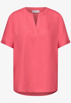 Blouse met gespleten hals en omslag