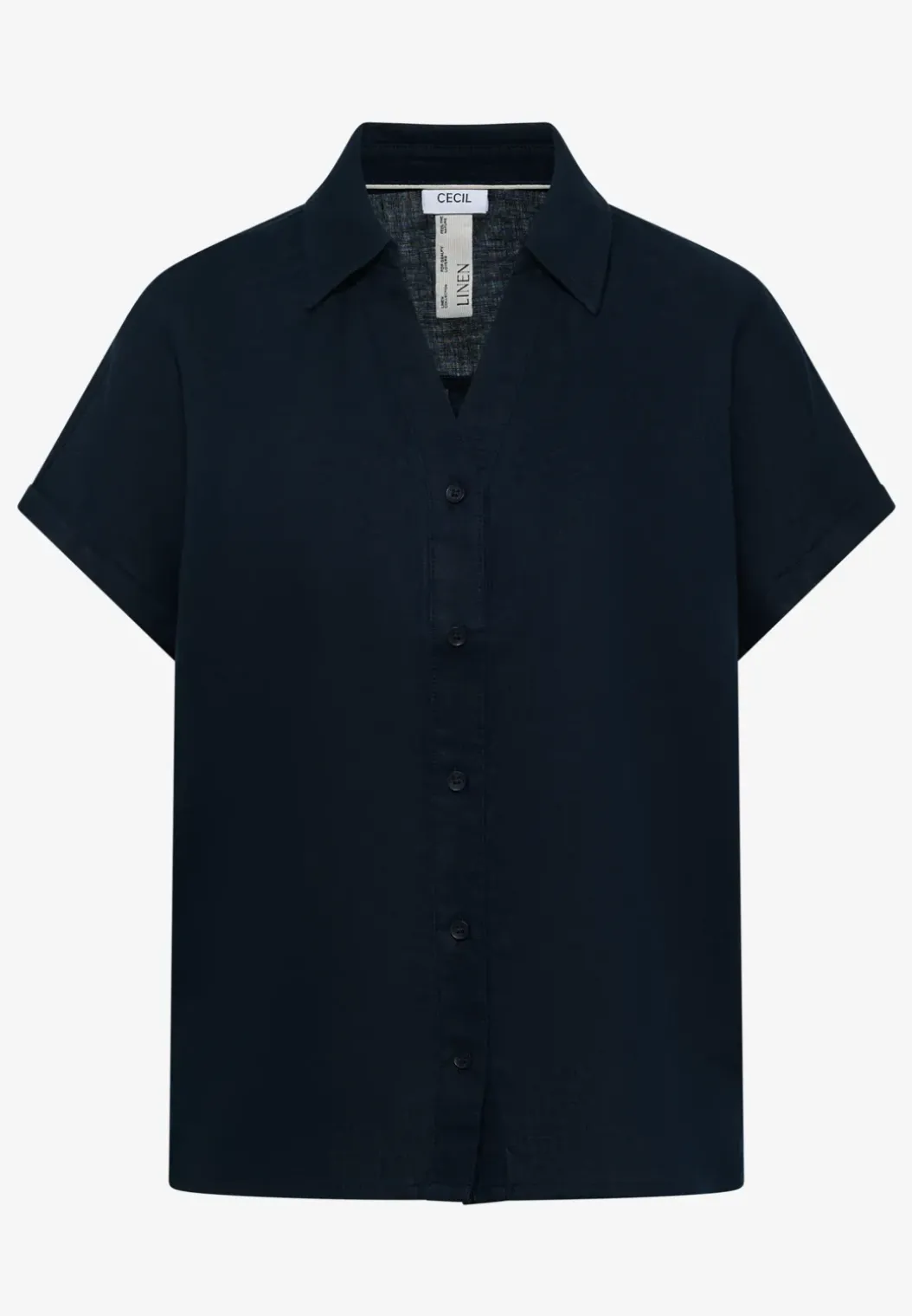 Blouse met hangende schouder in linnen