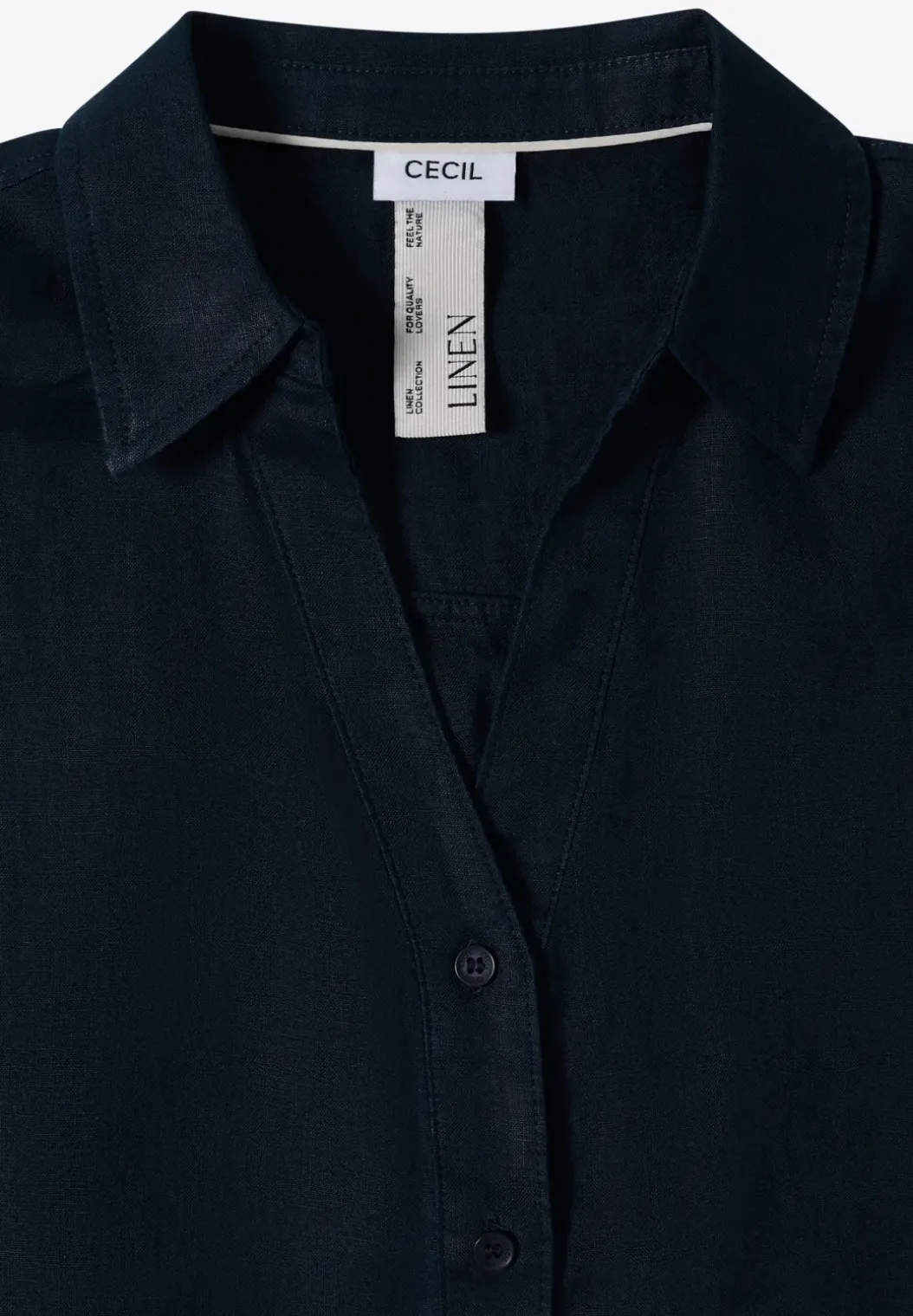 Blouse met hangende schouder in linnen
