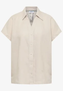 Blouse met hangende schouder in linnen