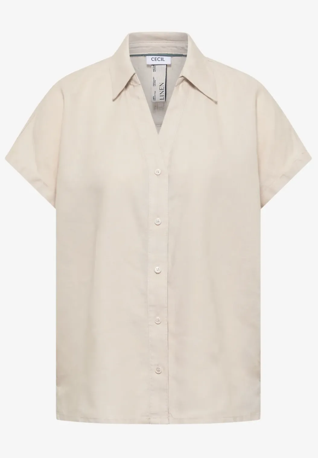 Blouse met hangende schouder in linnen