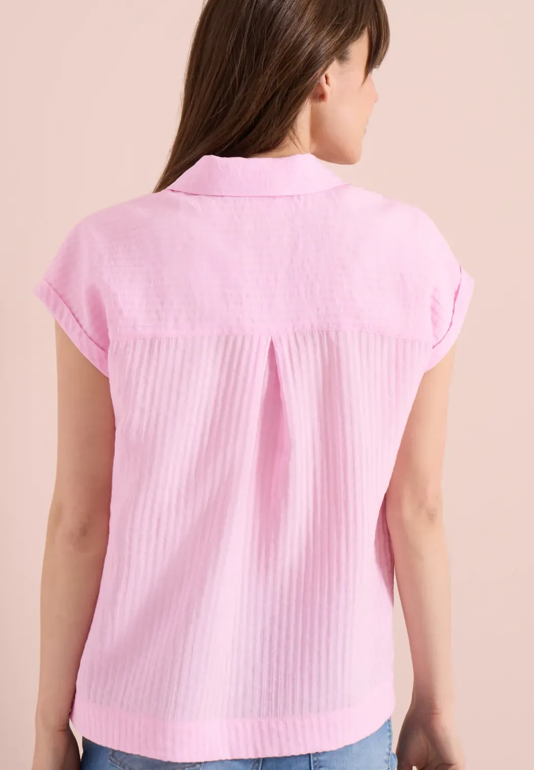 Blouse met hangende schouder en structuur