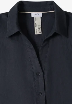 Blouse met hangende schouder in linnen