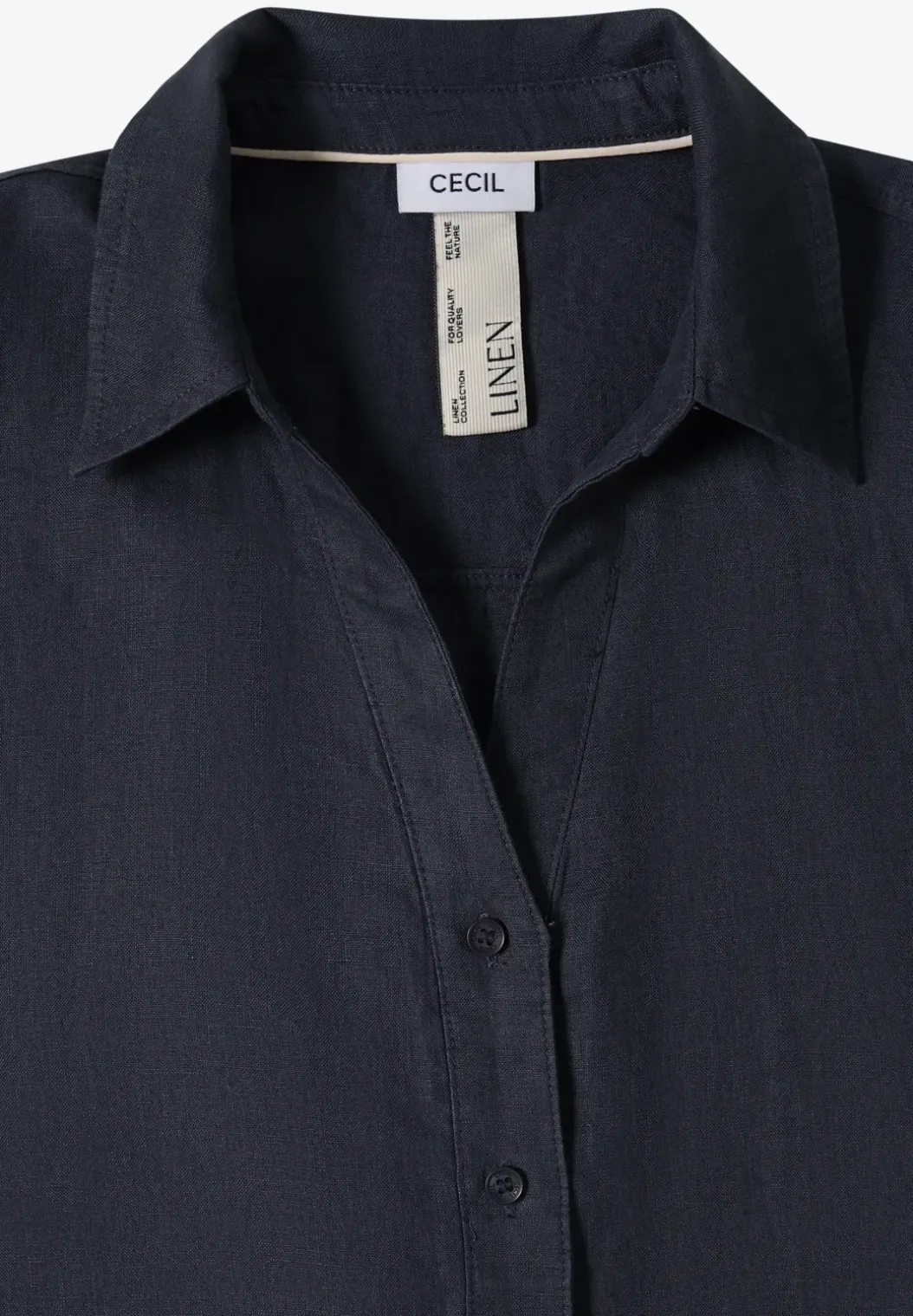 Blouse met hangende schouder in linnen
