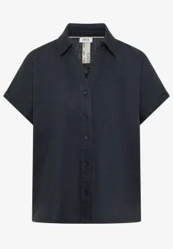 Blouse met hangende schouder in linnen