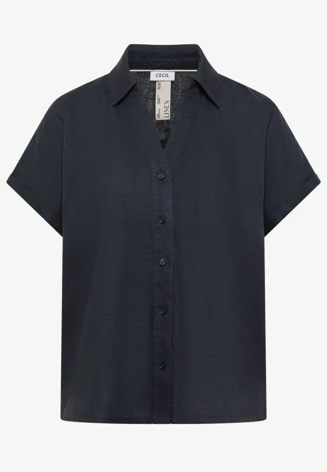 Blouse met hangende schouder in linnen
