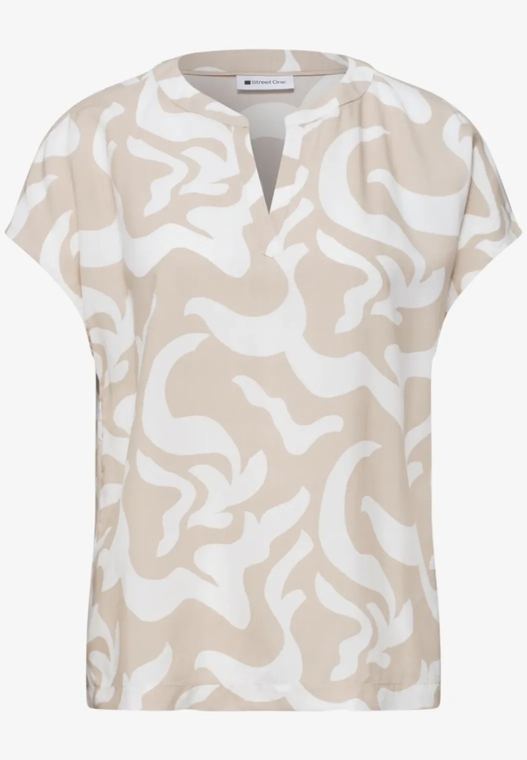 Blouse met hangende schouder en print