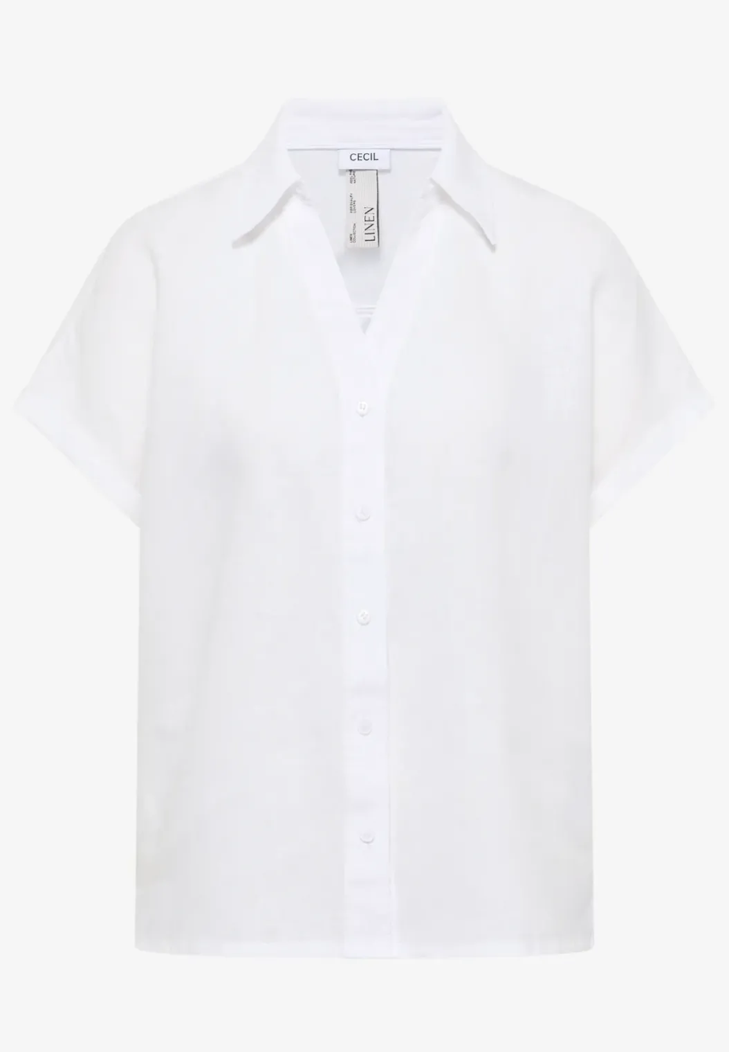 Blouse met hangende schouder in linnen