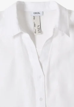 Blouse met hangende schouder in linnen