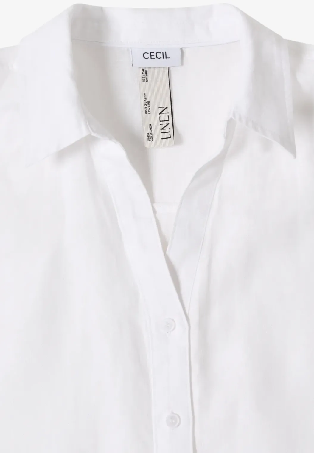 Blouse met hangende schouder in linnen