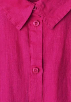 Blouse met hangende schouder in linnen