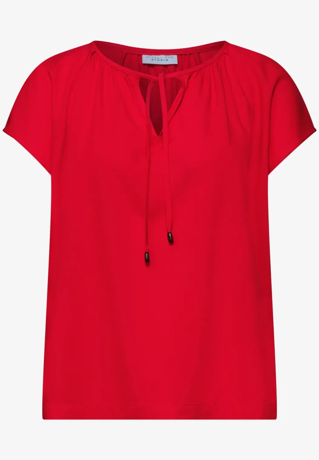 Blouse met hangende schouder en linten