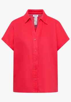 Blouse met hangende schouder in linnen