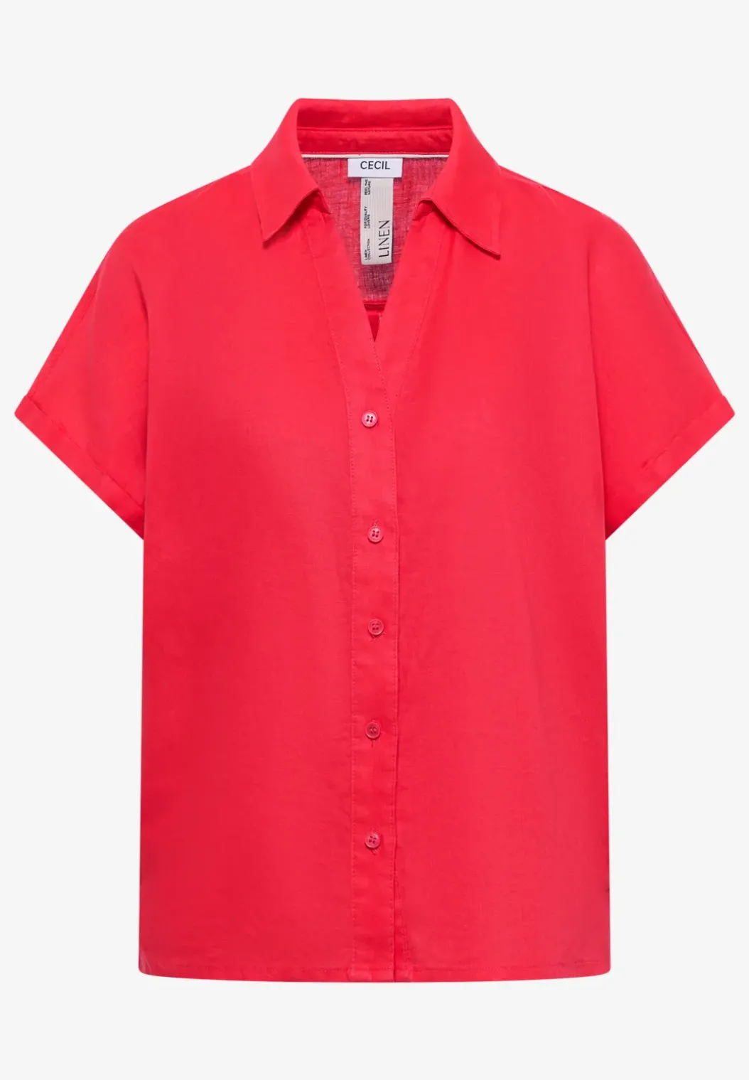 Blouse met hangende schouder in linnen