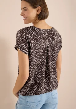 Blouse met hangende schouder en print