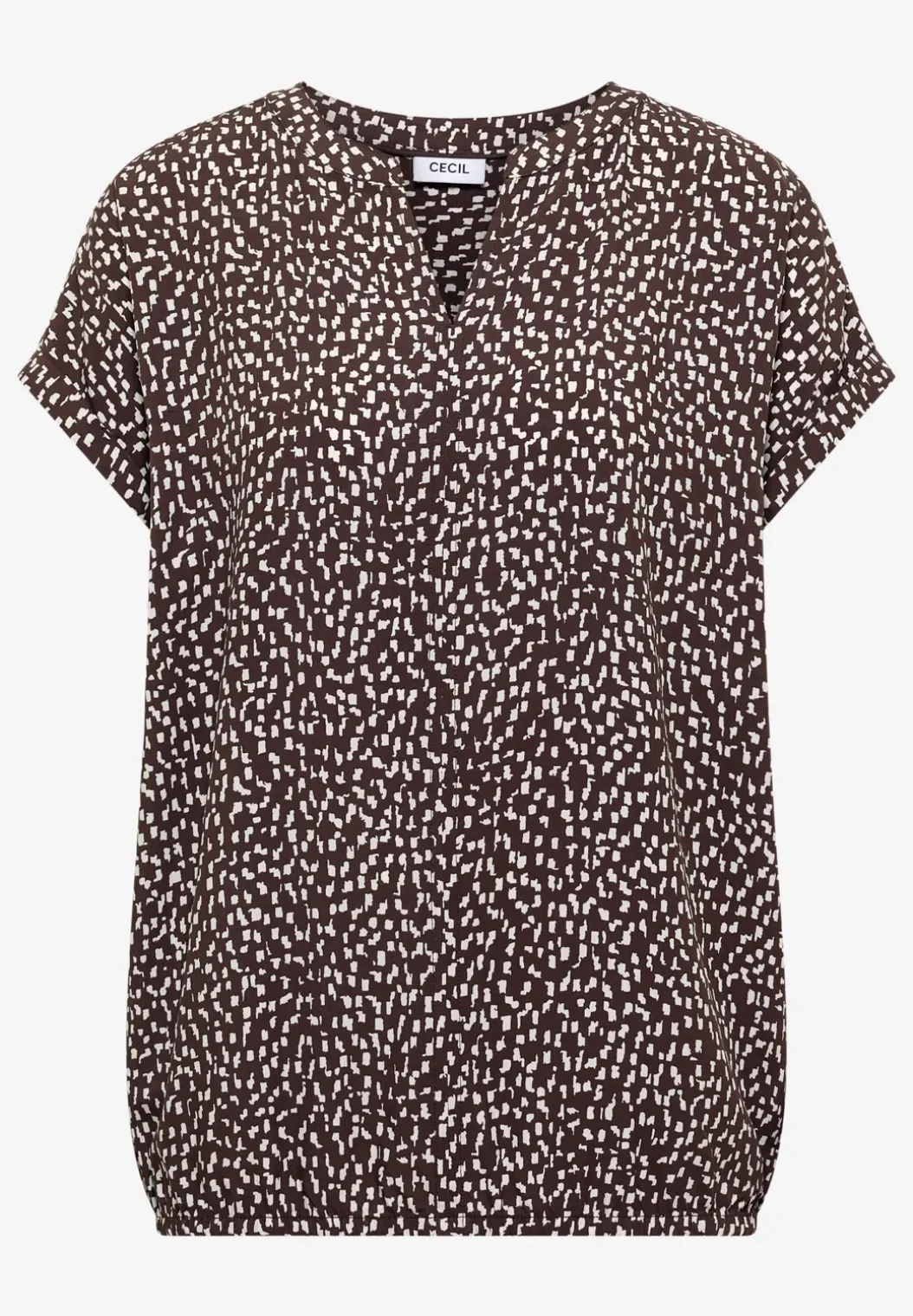 Blouse met hangende schouder en print