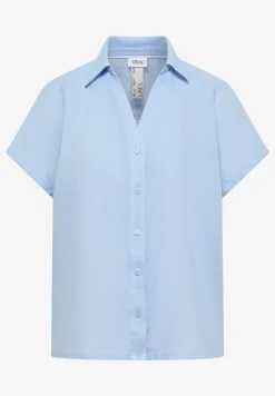 Blouse met hangende schouder in linnen