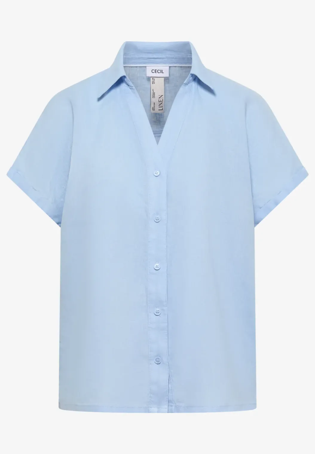 Blouse met hangende schouder in linnen