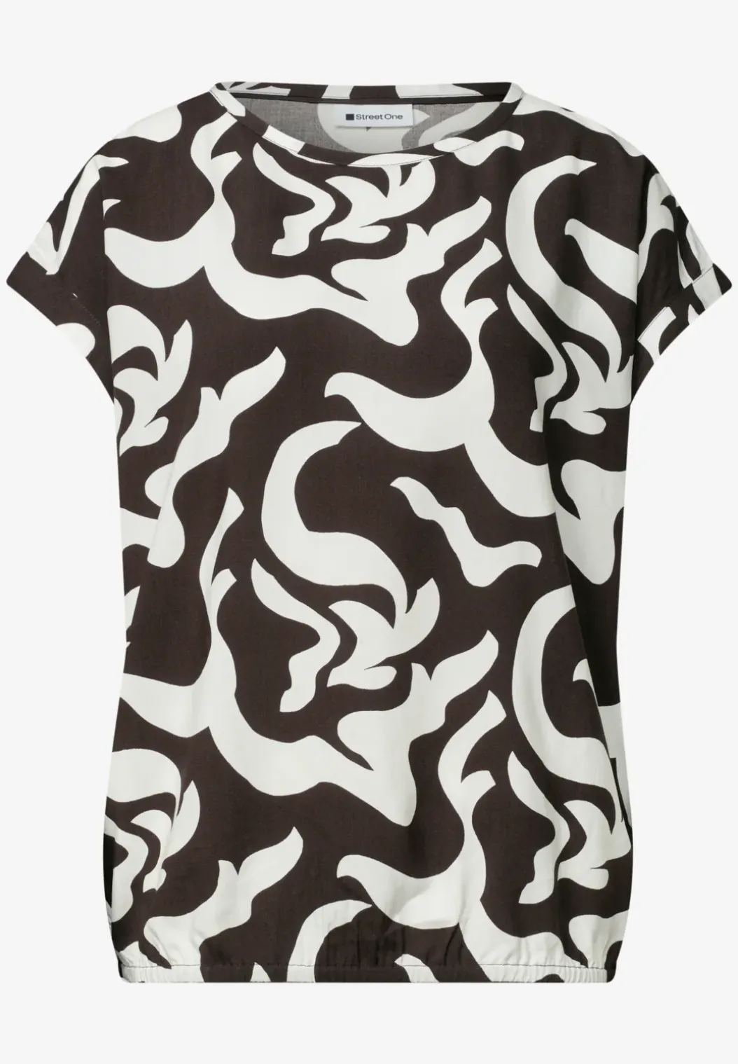 Blouse met hangende schouder en print