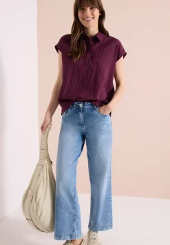 Blouse met hangende schouder en structuur