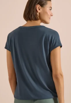 Blouse met korte mouwen en structuurmix