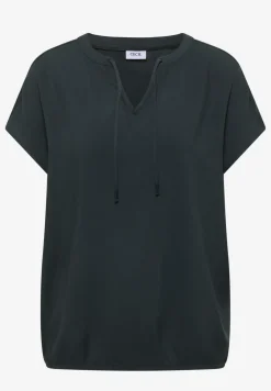 Blouse met korte mouwen en structuurmix