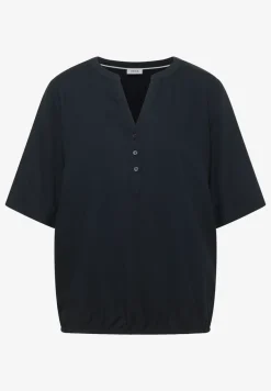 Blouse met korte mouwen en gespleten hals