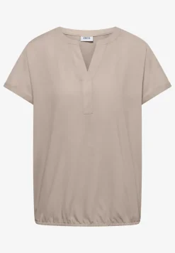 Blouse met korte mouwen en gespleten hals