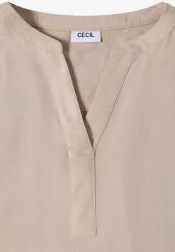 Blouse met korte mouwen en gespleten hals