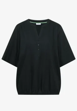 Blouse met korte mouwen en gespleten hals