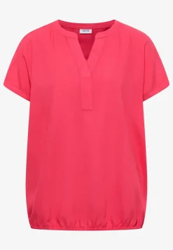 Blouse met korte mouwen en gespleten hals