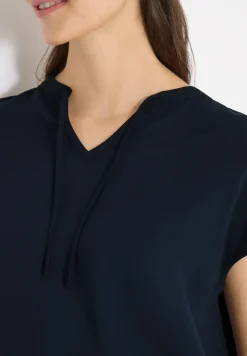 Blouse met korte mouwen en structuurmix