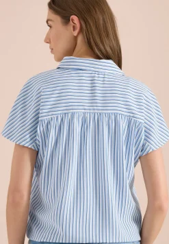 Blouse met korte mouwen en gestreept patroon