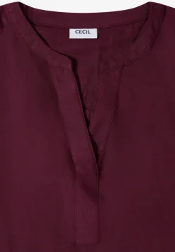 Blouse met korte mouwen en gespleten hals