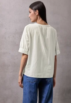 Blouse met korte mouwen en borduursel