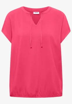 Blouse met korte mouwen en structuurmix