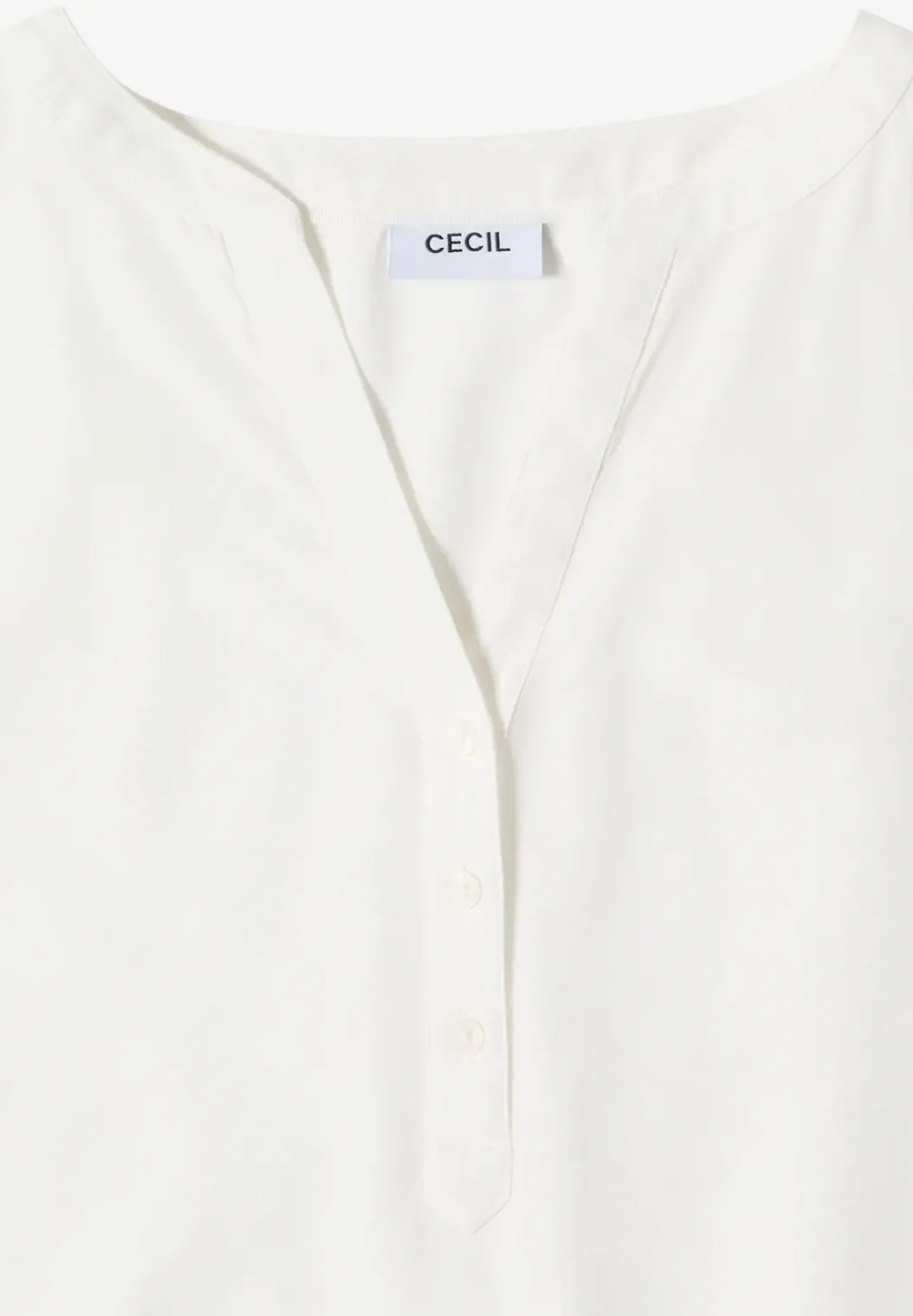 Blouse met korte mouwen en gespleten hals