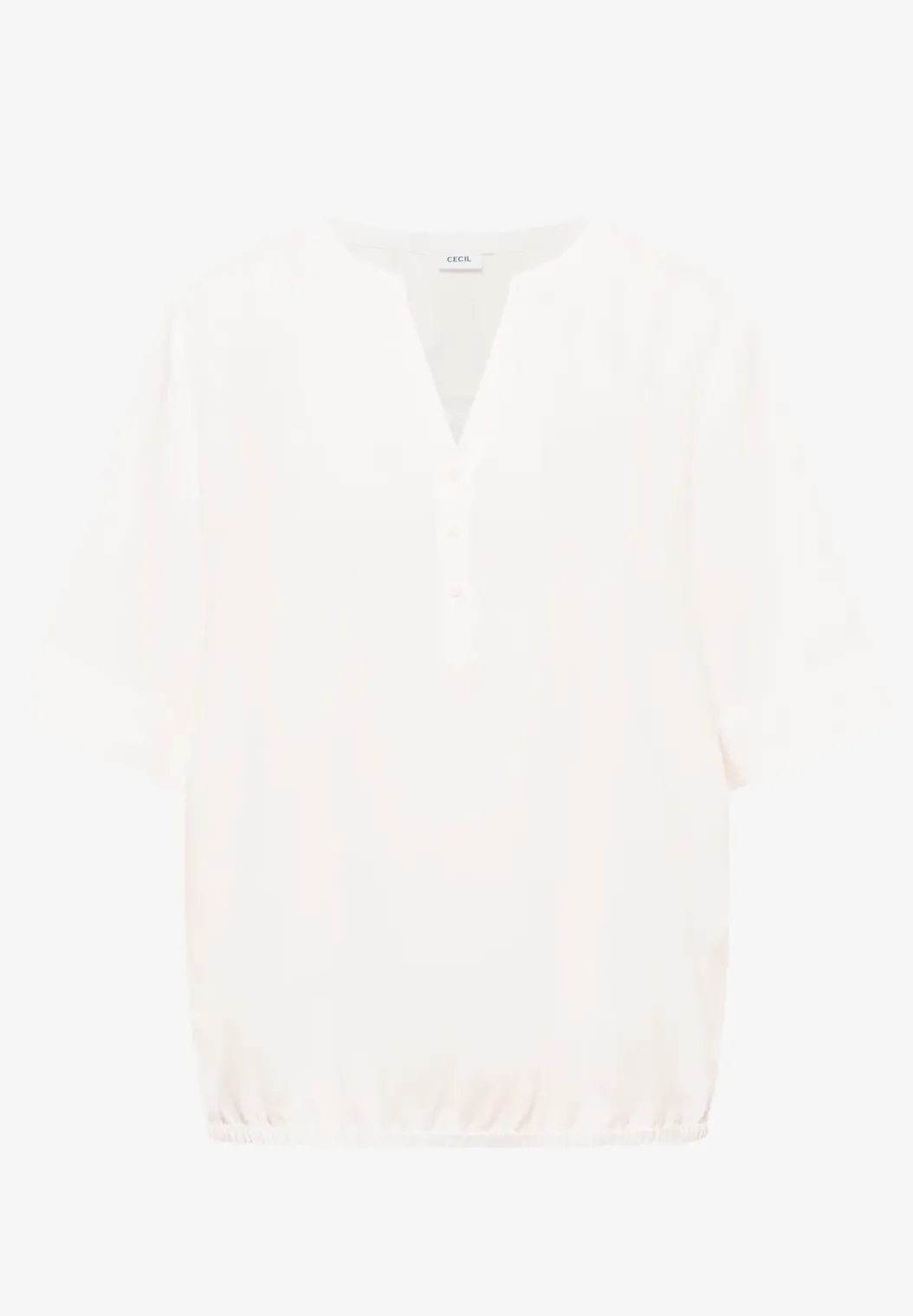 Blouse met korte mouwen en gespleten hals
