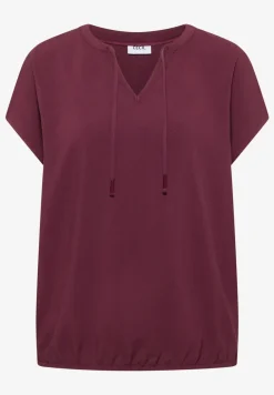 Blouse met korte mouwen en structuurmix