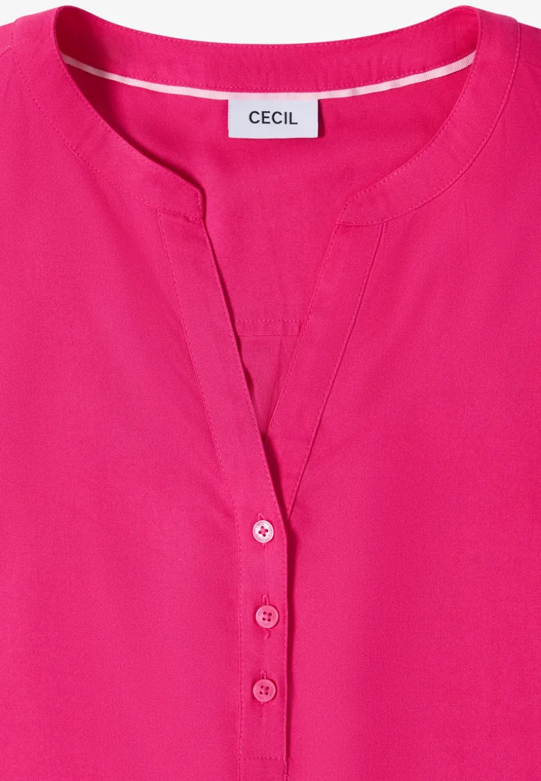 Blouse met korte mouwen en gespleten hals